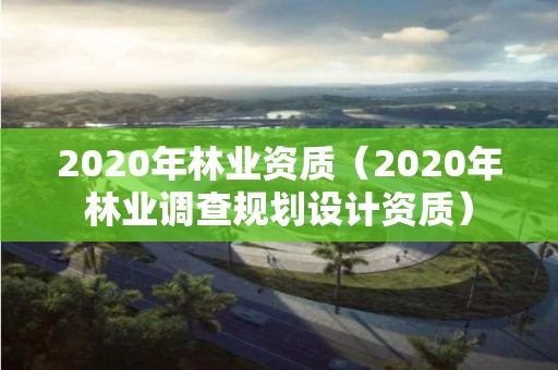 2020年林業資質（2020年林業調查規劃設計資質）