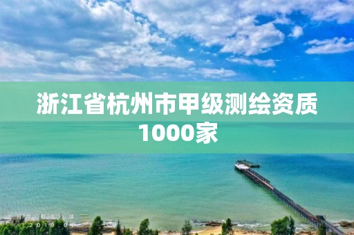 浙江省杭州市甲級測繪資質1000家