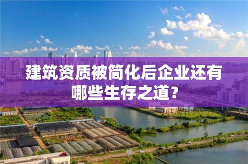 建筑資質被簡化后企業還有哪些生存之道？