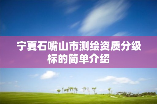 寧夏石嘴山市測繪資質分級標的簡單介紹