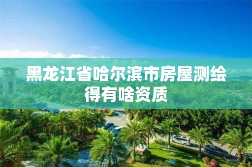 黑龍江省哈爾濱市房屋測繪得有啥資質