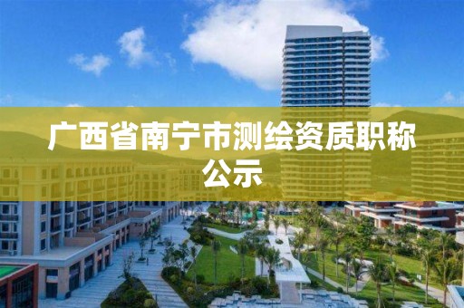 廣西省南寧市測繪資質職稱公示