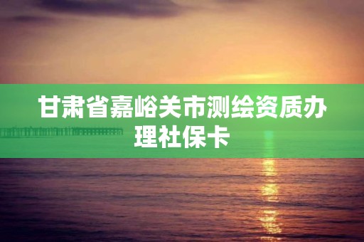 甘肅省嘉峪關市測繪資質辦理社保卡