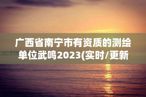 廣西省南寧市有資質的測繪單位武鳴2023(實時/更新中)