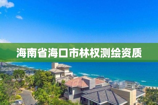 海南省海口市林權(quán)測(cè)繪資質(zhì)