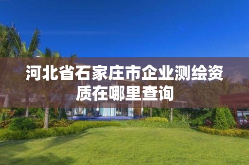 河北省石家莊市企業(yè)測(cè)繪資質(zhì)在哪里查詢