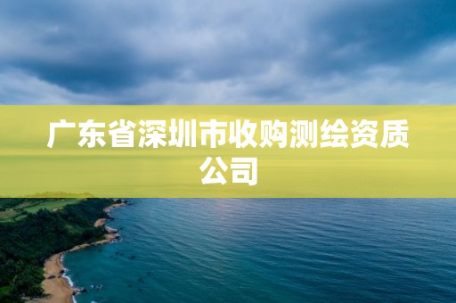 廣東省深圳市收購測繪資質公司