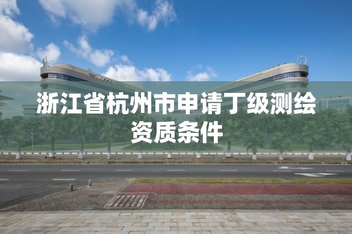 浙江省杭州市申請丁級(jí)測繪資質(zhì)條件