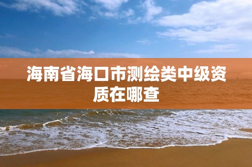 海南省海口市測繪類中級資質在哪查