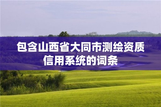 包含山西省大同市測繪資質信用系統(tǒng)的詞條