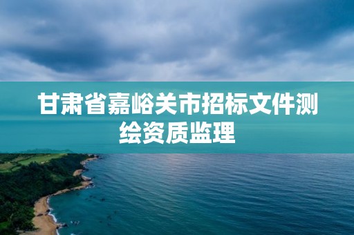 甘肅省嘉峪關市招標文件測繪資質監理