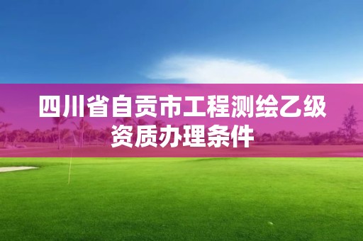 四川省自貢市工程測繪乙級資質(zhì)辦理條件