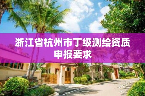 浙江省杭州市丁級測繪資質申報要求