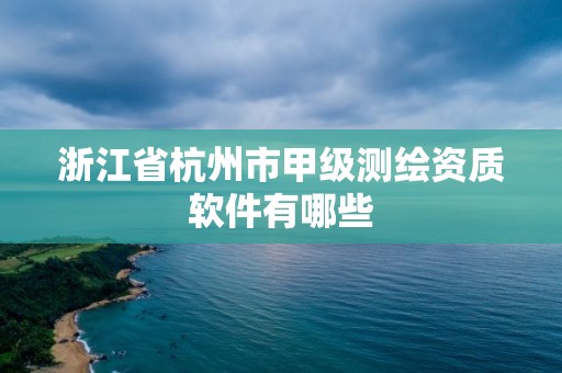 浙江省杭州市甲級測繪資質軟件有哪些