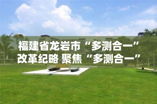 福建省龍巖市“多測合一”改革紀略 聚焦“多測合一”