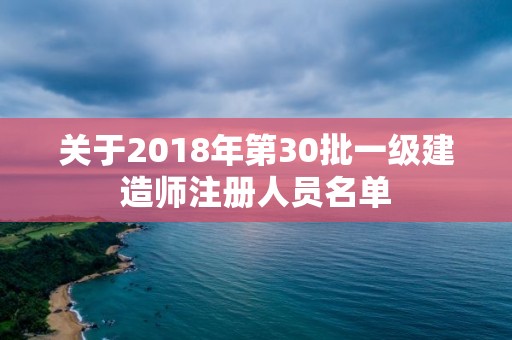 關于2018年第30批一級建造師注冊人員名單