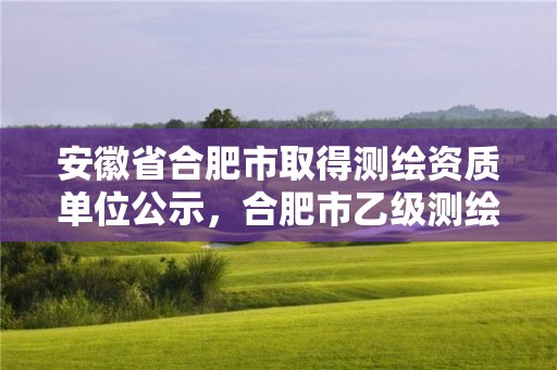 安徽省合肥市取得測繪資質(zhì)單位公示，合肥市乙級測繪公司