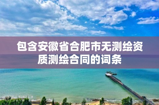 包含安徽省合肥市無測繪資質測繪合同的詞條