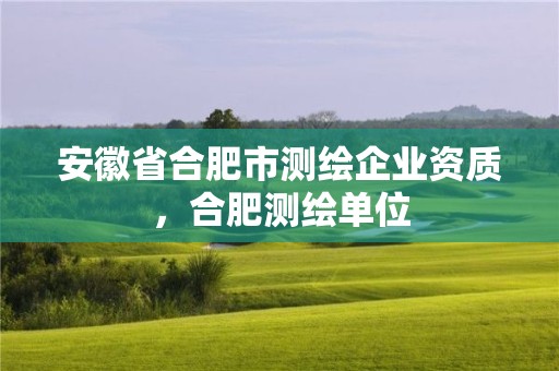 安徽省合肥市測繪企業資質，合肥測繪單位