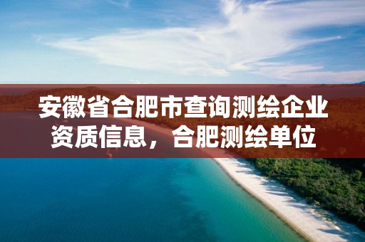 安徽省合肥市查詢測繪企業(yè)資質(zhì)信息，合肥測繪單位