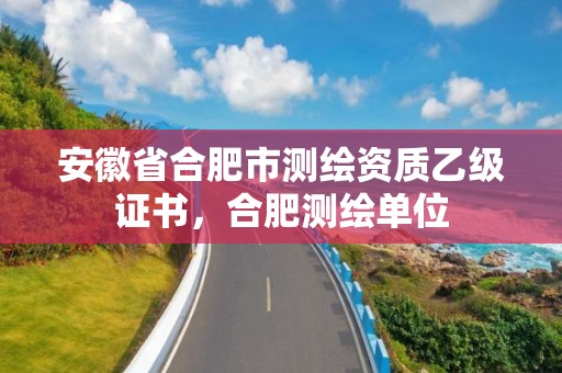 安徽省合肥市測(cè)繪資質(zhì)乙級(jí)證書(shū)，合肥測(cè)繪單位