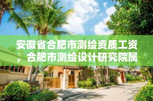 安徽省合肥市測繪資質工資，合肥市測繪設計研究院屬于企業嗎?