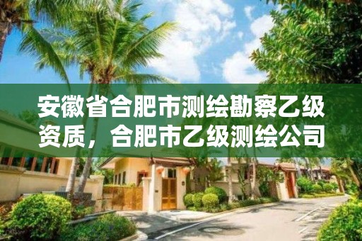 安徽省合肥市測繪勘察乙級資質，合肥市乙級測繪公司