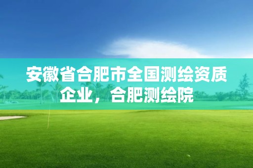 安徽省合肥市全國測繪資質企業，合肥測繪院