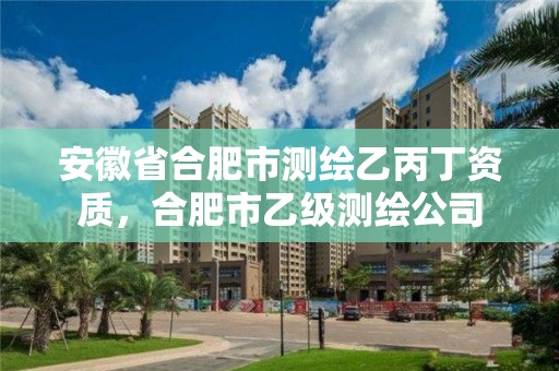 安徽省合肥市測繪乙丙丁資質(zhì)，合肥市乙級測繪公司