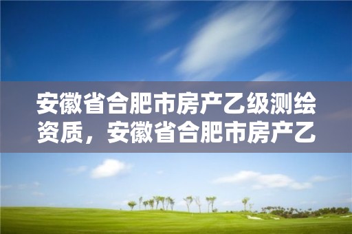 安徽省合肥市房產乙級測繪資質，安徽省合肥市房產乙級測繪資質有哪些