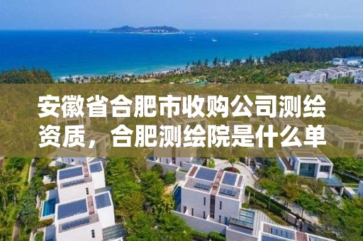 安徽省合肥市收購公司測繪資質，合肥測繪院是什么單位