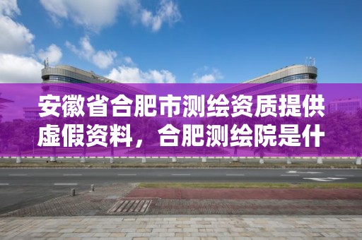 安徽省合肥市測繪資質提供虛假資料，合肥測繪院是什么單位