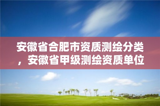 安徽省合肥市資質測繪分類，安徽省甲級測繪資質單位