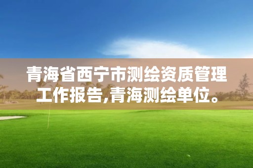 青海省西寧市測繪資質管理工作報告,青海測繪單位。