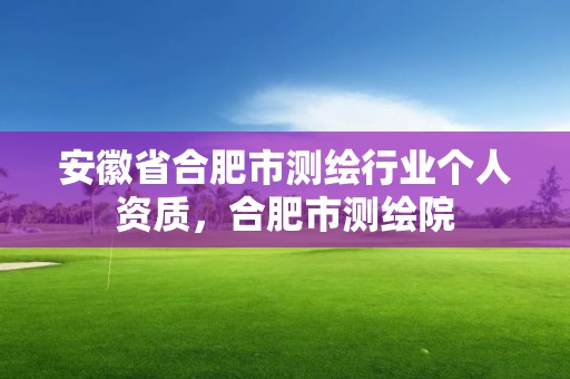 安徽省合肥市測繪行業個人資質，合肥市測繪院