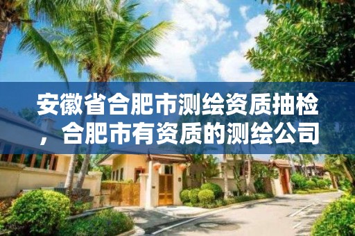 安徽省合肥市測繪資質抽檢，合肥市有資質的測繪公司