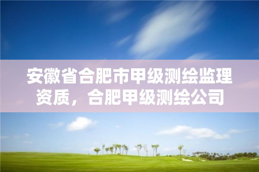 安徽省合肥市甲級測繪監理資質，合肥甲級測繪公司