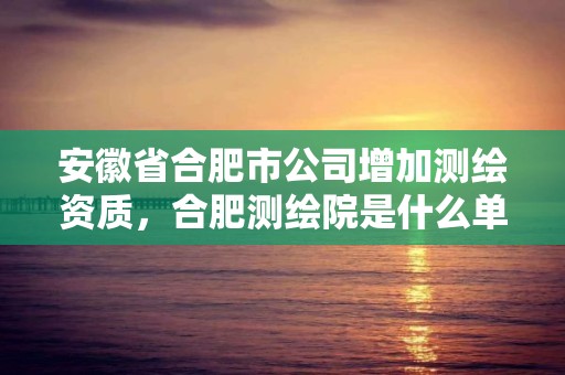 安徽省合肥市公司增加測繪資質，合肥測繪院是什么單位