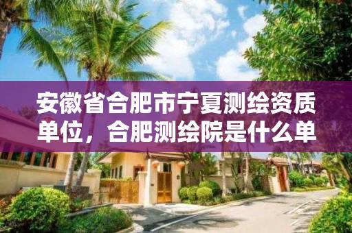 安徽省合肥市寧夏測繪資質(zhì)單位，合肥測繪院是什么單位