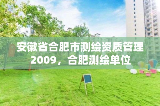 安徽省合肥市測繪資質(zhì)管理2009，合肥測繪單位