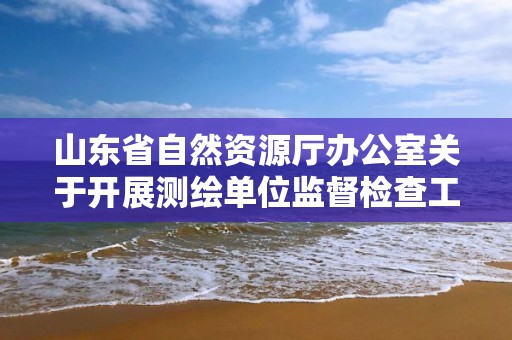 山東省自然資源廳辦公室關于開展測繪單位監(jiān)督檢查工作的通知