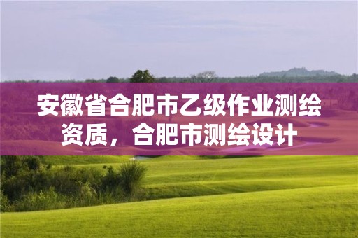 安徽省合肥市乙級作業(yè)測繪資質(zhì)，合肥市測繪設(shè)計