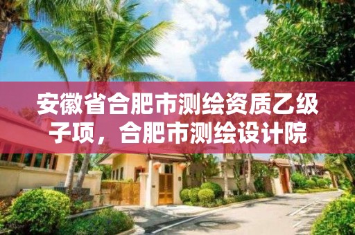 安徽省合肥市測繪資質乙級子項，合肥市測繪設計院