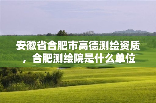 安徽省合肥市高德測(cè)繪資質(zhì)，合肥測(cè)繪院是什么單位