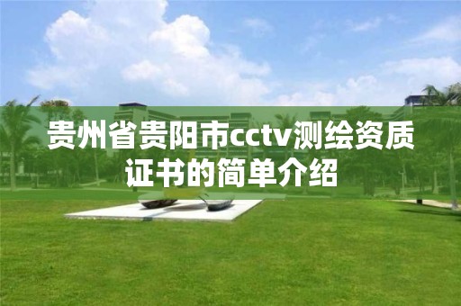 貴州省貴陽市cctv測繪資質證書的簡單介紹