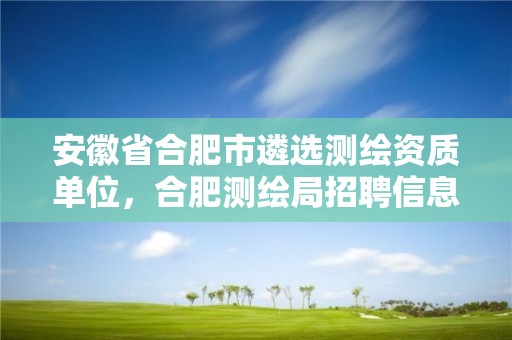 安徽省合肥市遴選測繪資質單位，合肥測繪局招聘信息