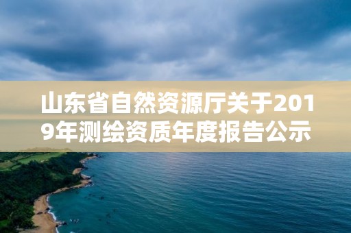 山東省自然資源廳關(guān)于2019年測繪資質(zhì)年度報(bào)告公示情況的公告