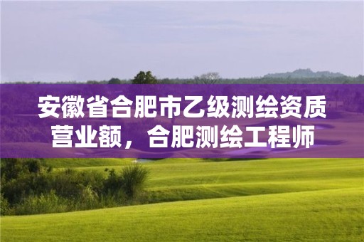 安徽省合肥市乙級測繪資質營業額，合肥測繪工程師