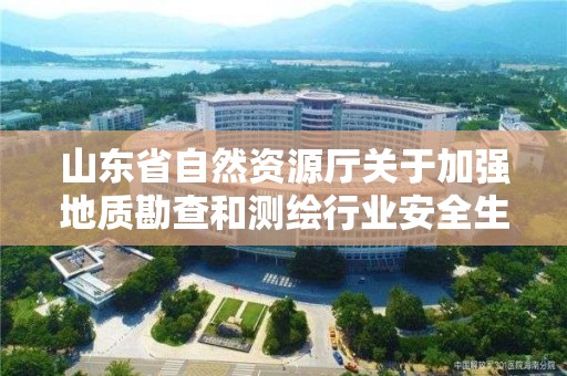 山東省自然資源廳關于加強地質勘查和測繪行業安全生產工作的通知