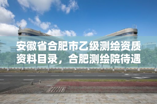 安徽省合肥市乙級測繪資質資料目錄，合肥測繪院待遇怎么樣